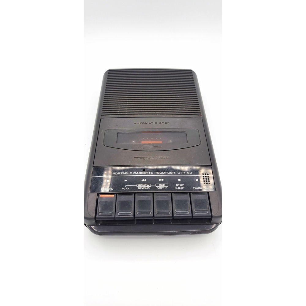 Realistic CTR-62 Cassette Player Recorder Built-In Mic Auto Stop Black 14-1150